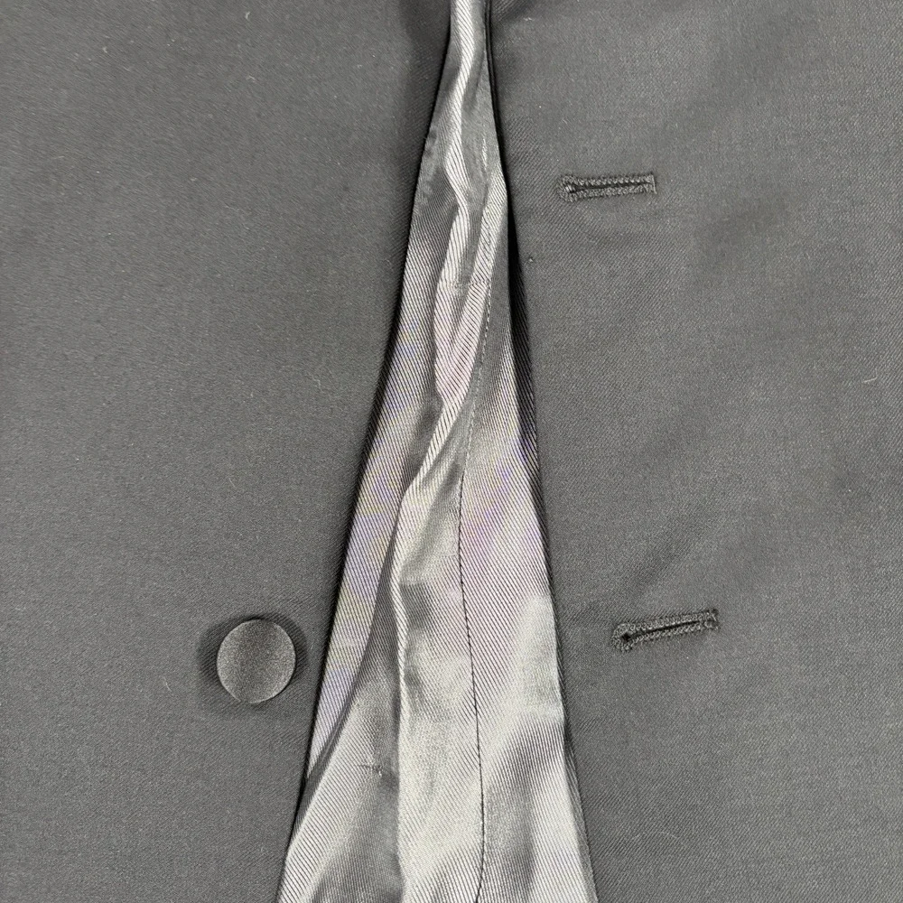Calvin Klein Mens Tuxedo 43L Black 100% Wool Jacket Pants Two Piece Formal As-Is
